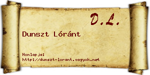 Dunszt Lóránt névjegykártya