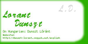 lorant dunszt business card