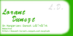 lorant dunszt business card